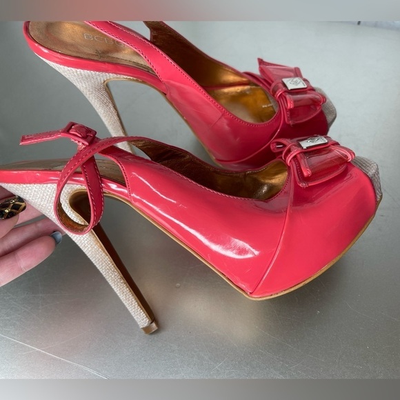 BCBGeneration Womens Patent Pink Leather Pointed Toe Stiletto Heels Size 7.5 - Picture 5 of 7